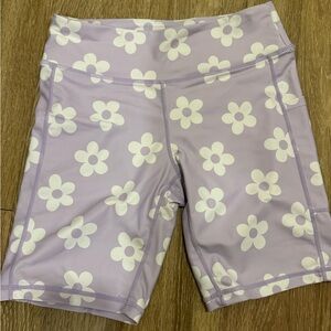 Voxy Lavender Floral Biker Shorts 9 in